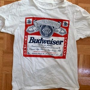 white budweiser t-shirt